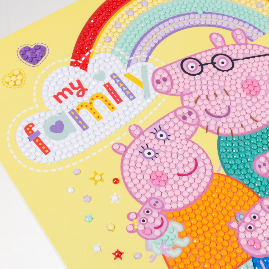 My Family Crystal Art Card 18x18cm Peppa Pig
