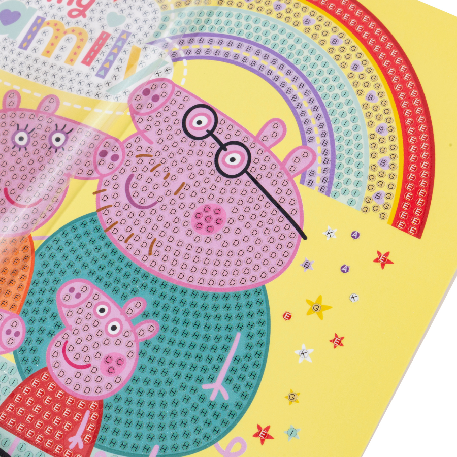 My Family Crystal Art Card 18x18cm Peppa Pig