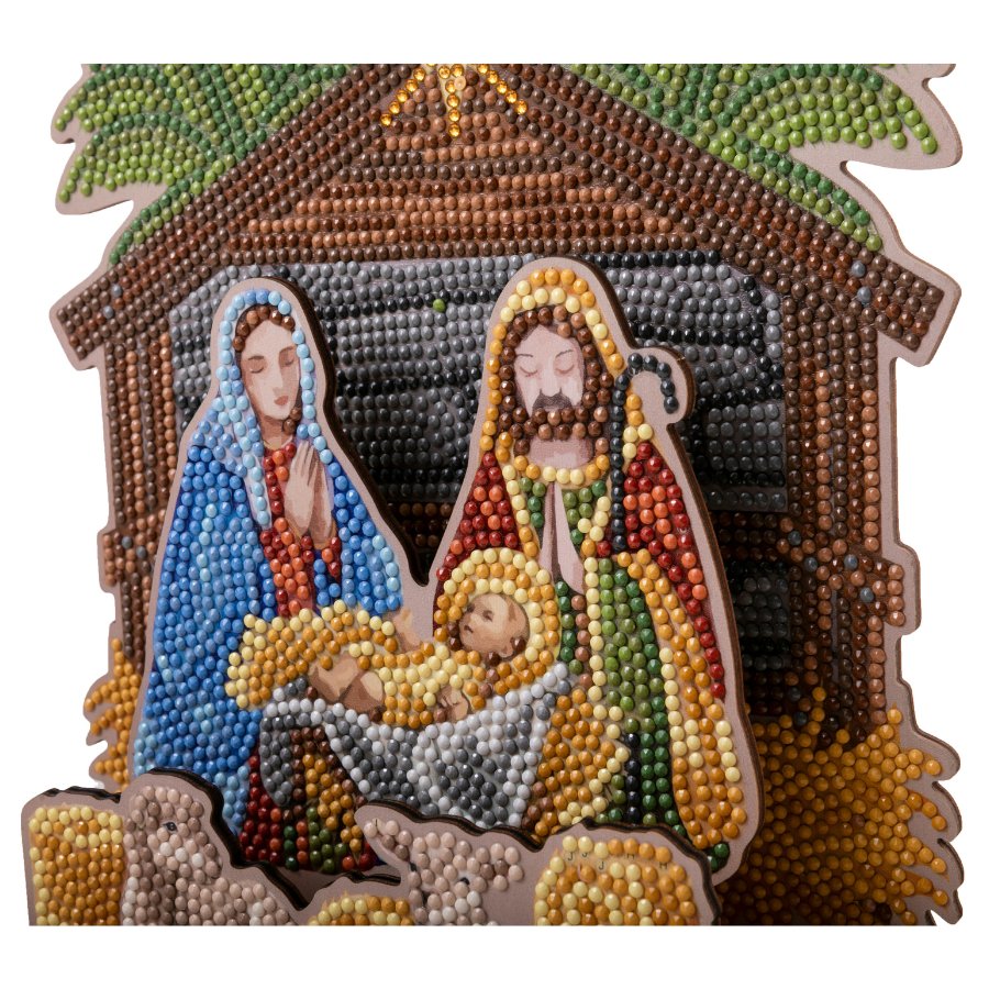 Nativity 3D Crystal Art Scene closeup