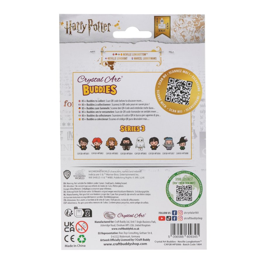 "Neville Longbottom" Crystal Art Buddies Harry Potter Series 3 Back Packaging