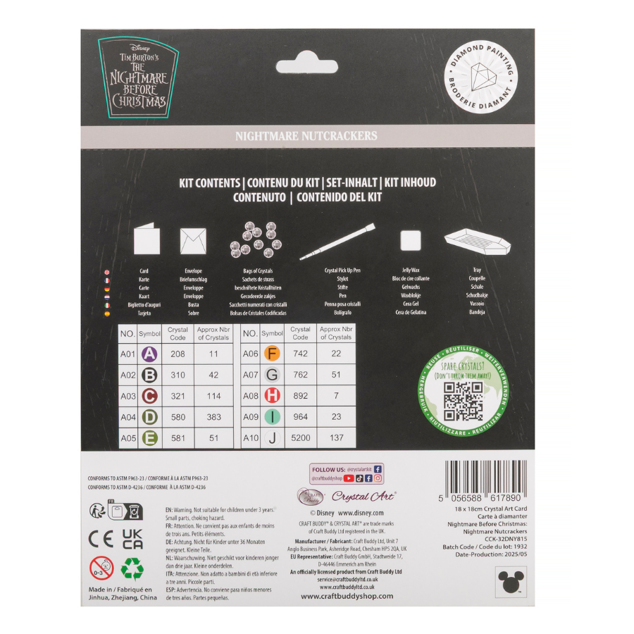 Nightmare Nutcrackers Crystal Art Card 18x18 packback
