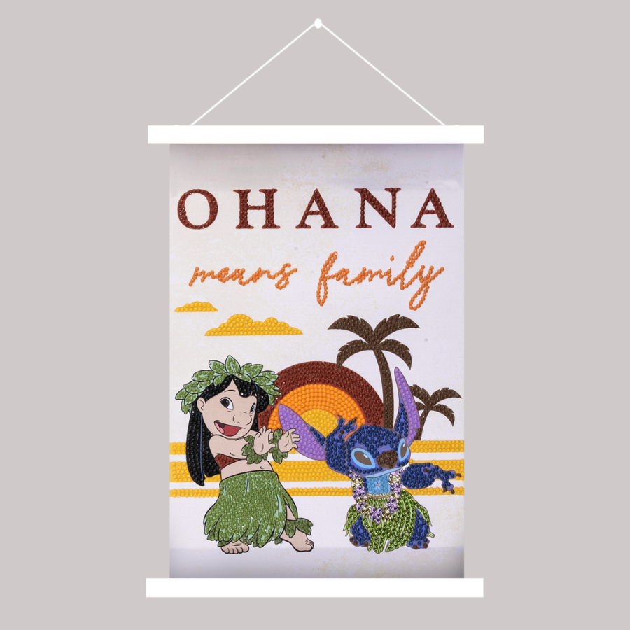 Ohana Means Family Mini Crystal Art Scroll Kit 20x30 