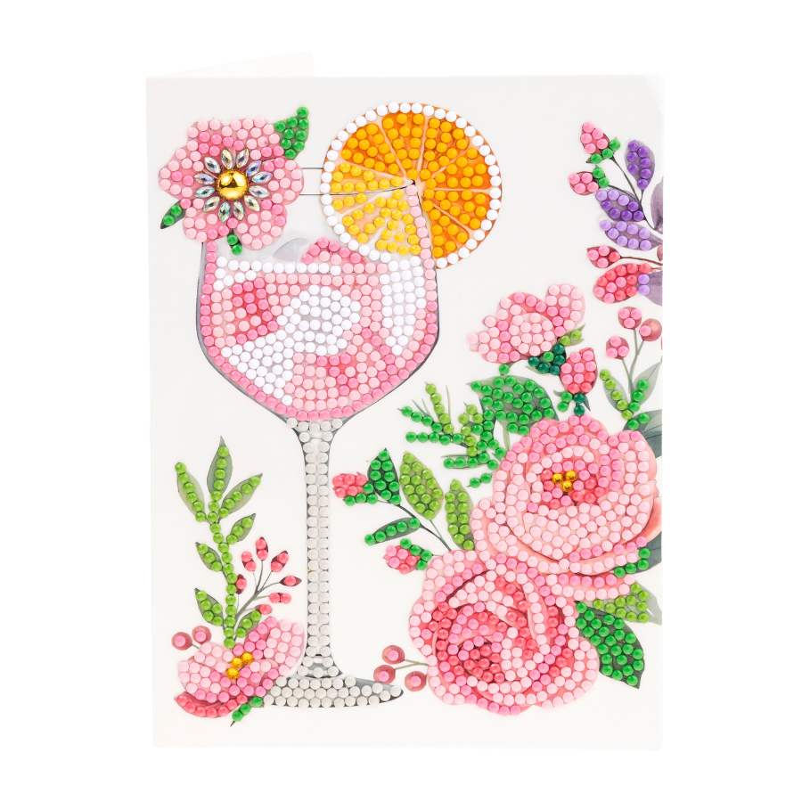 Pink Aperitif Crystal Art Card Kit 12.6cm x 17.5cm