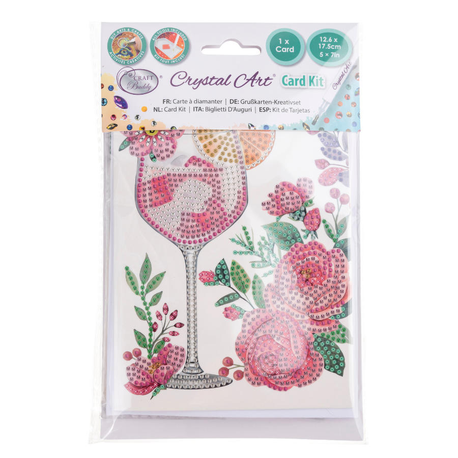 Pink Aperitif Crystal Art Card Kit 12.6cm x 17.5cm