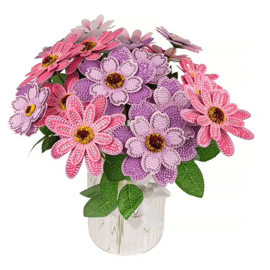 Pink Lilac Crystal Art 3D Flower Kit 3