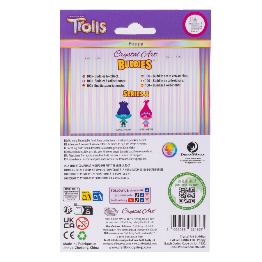 Poppy Crystal Art Buddies Kit Series 8 Trolls