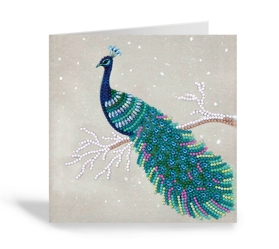 CCK-A67:  "Pretty Peacock" 18x18cm Crystal Art Card