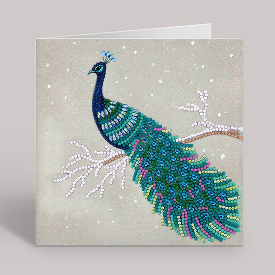 CCK-A67:  "Pretty Peacock" 18x18cm Crystal Art Card