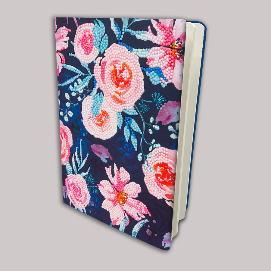 CANJ-18: "Pretty Pink Flowers" Crystal Art Notebook