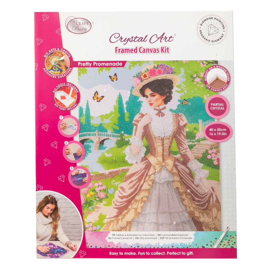 Pretty Promenade Crystal Art Canvas Kit 40x50cm