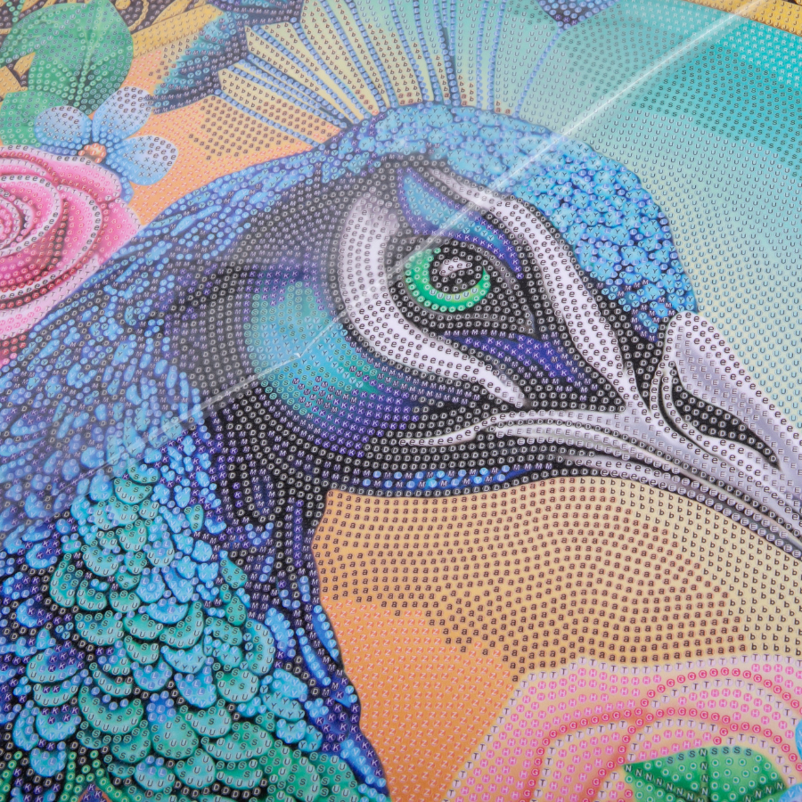 Proud Peacock Crystal Art Scroll Kit 35x45cm 2