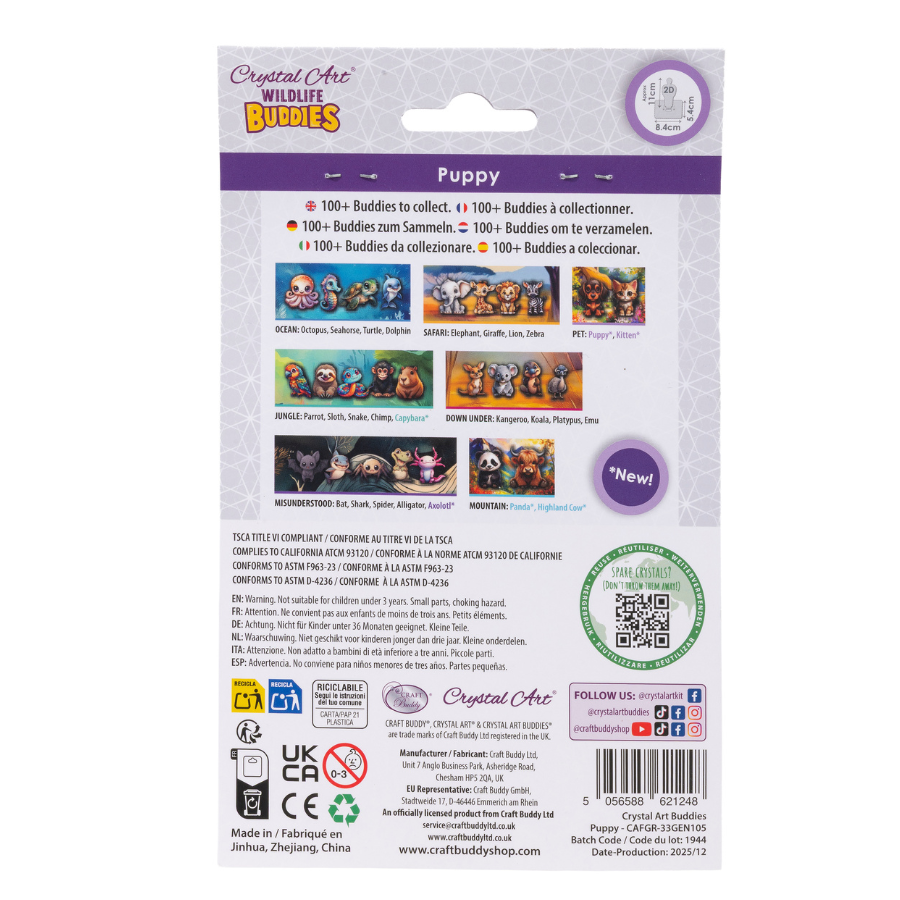 Puppy Crystal Art Wildlife Buddies