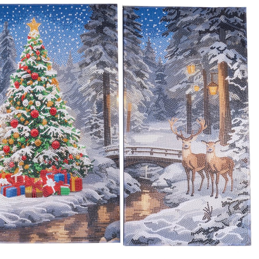 A Quiet Christmas Crystal Art Canvas Triptych Kit