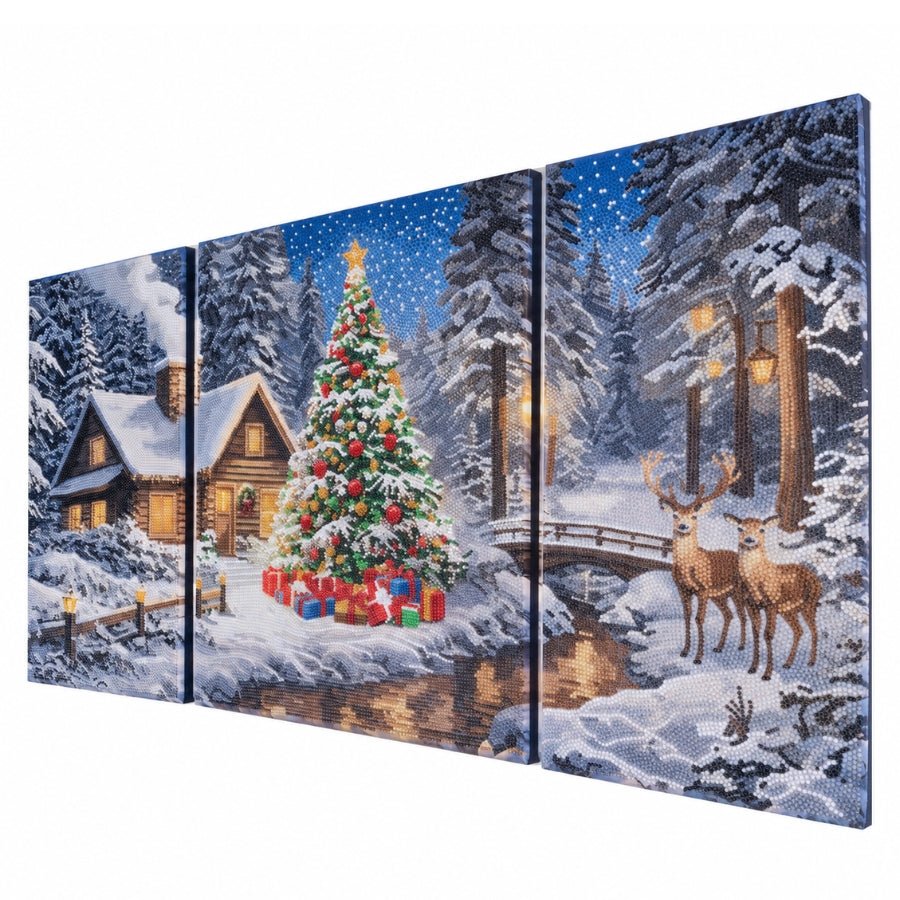 A Quiet Christmas Crystal Art Canvas Triptych Kit