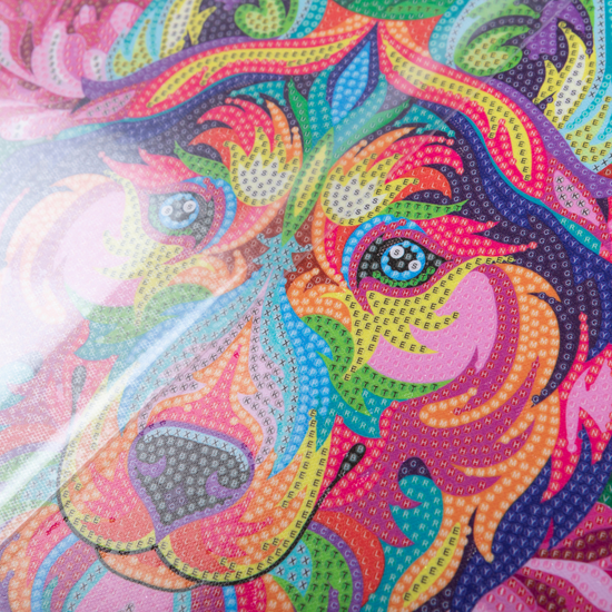 Rainbow Husky Crystal Art Canvas 30x30cm 3