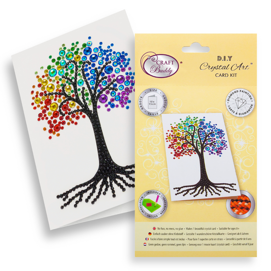 CCK-10x15B5: Rainbow Tree, 10x15cm Crystal Art Card