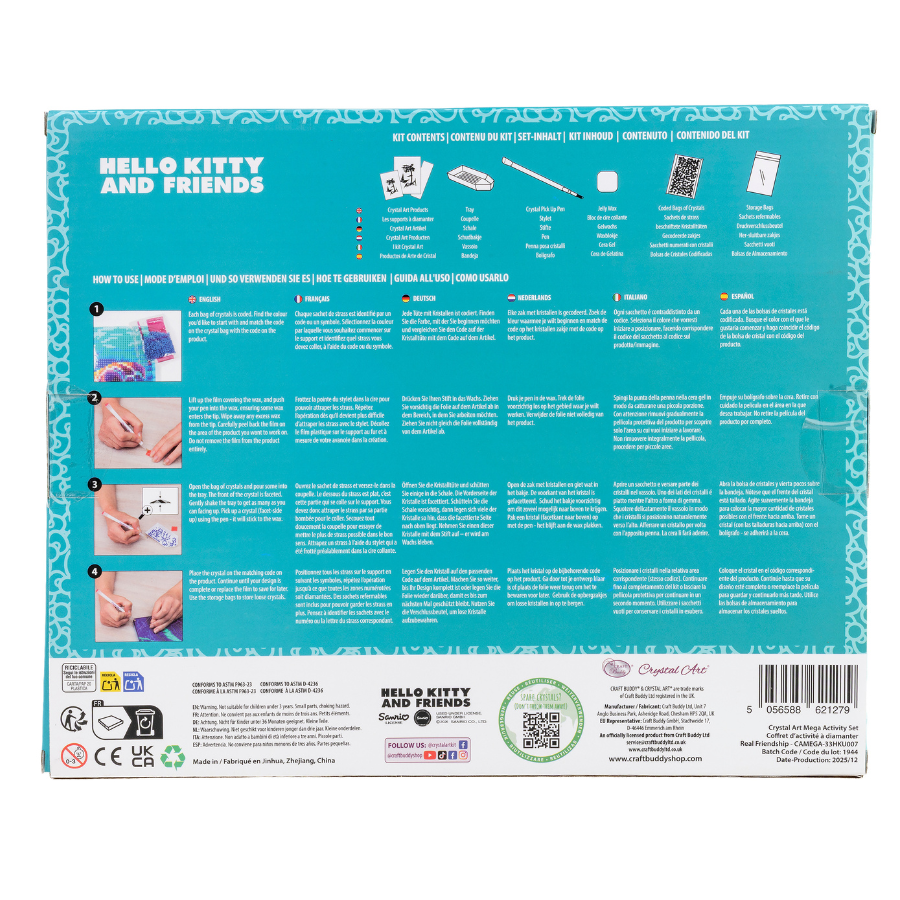 Real Friendship Crystal Art Mega Activity Set Hello Kitty & Friends