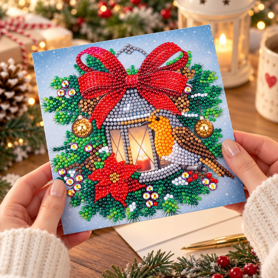 Robin Surprise Crystal Art Card Kit 15x15cm