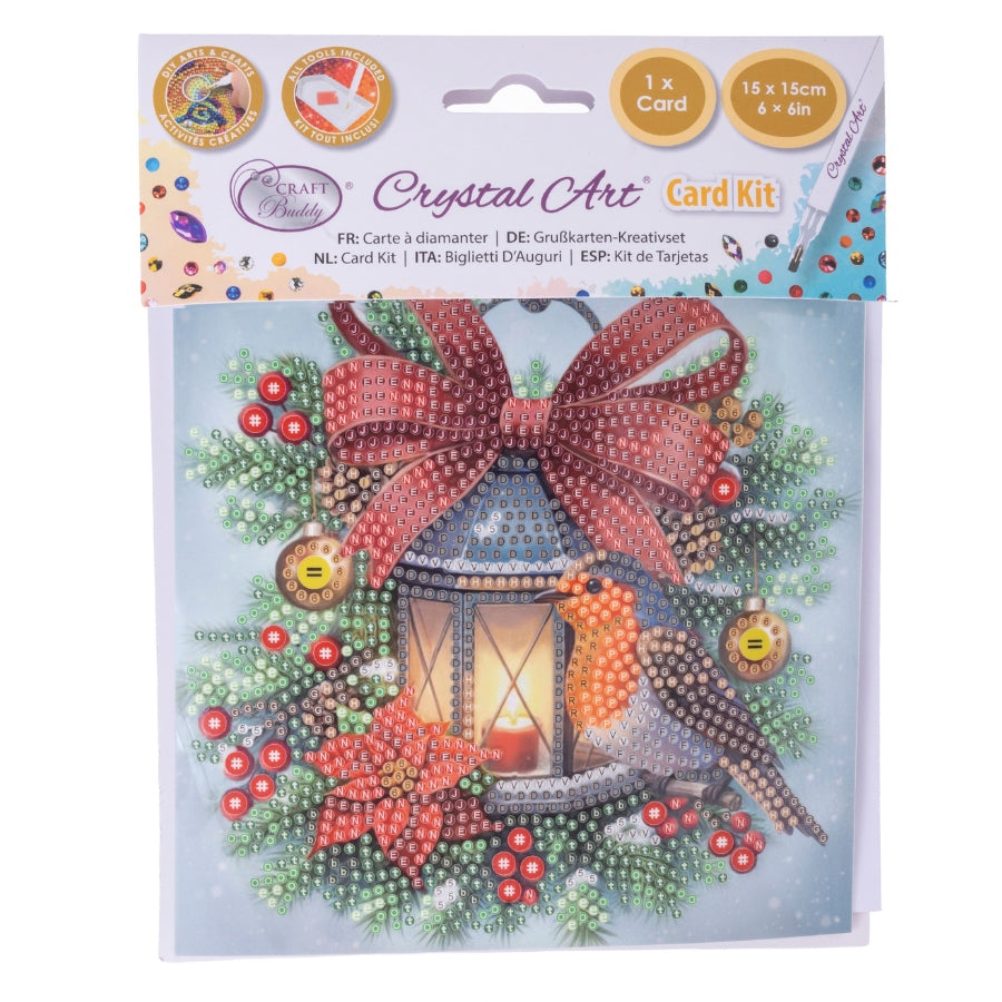 Robin Surprise Crystal Art Card Kit 15x15cm