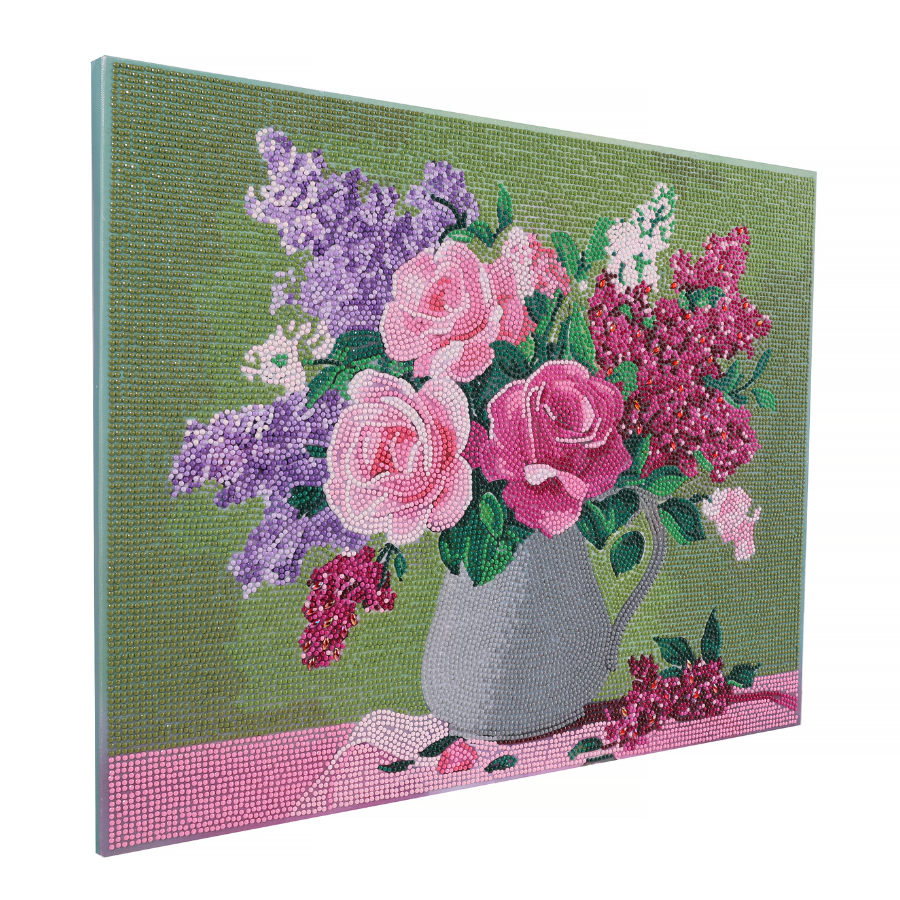 Rose & Lilac Harmony Crystal Art Framed Canvas Kit 50x40cm