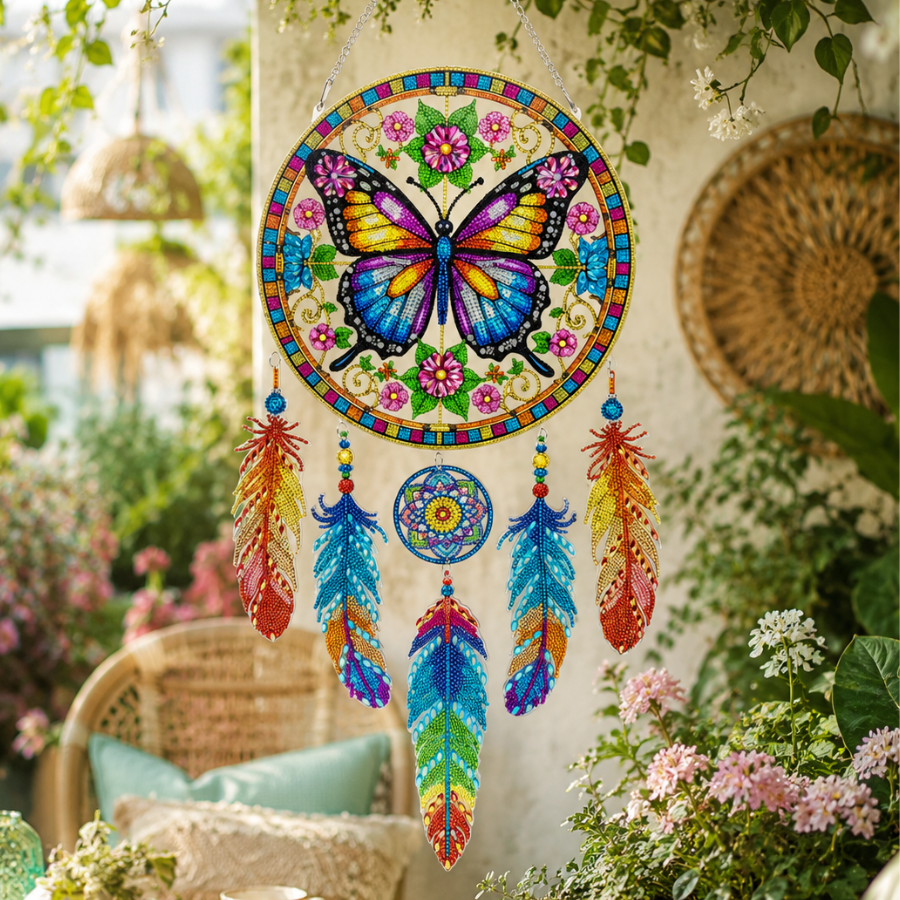 Boho Butterflies Crystal Art Hanging Decoration Kit
