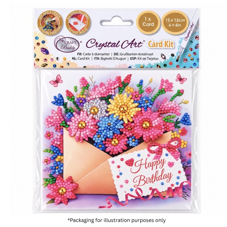 Sweet Blooms Crystal Art Card Kit 15x15cm