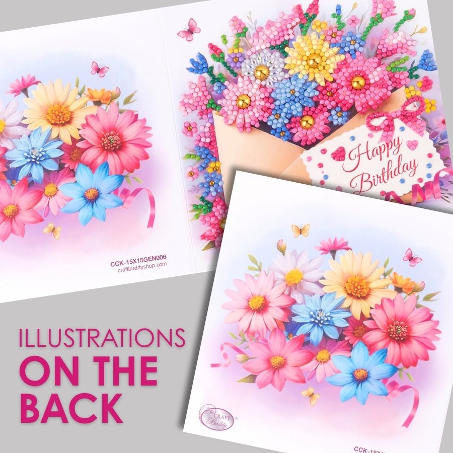 Sweet Blooms Crystal Art Card Kit 15x15cm