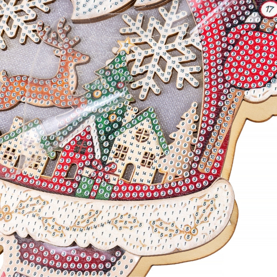 Santa Crystal Art 3D Buildable Scene Kit LED Light Up