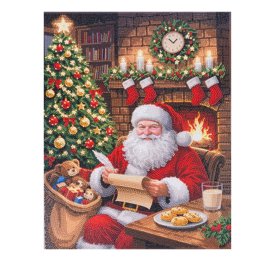 Santa's List Crystal Art Canvas Kit 40x50cm