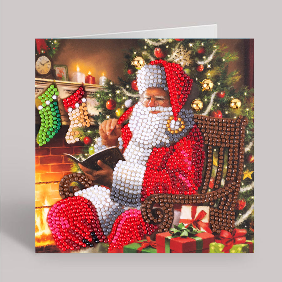 Santa's List Crystal Art Card Kit 15x15cm
