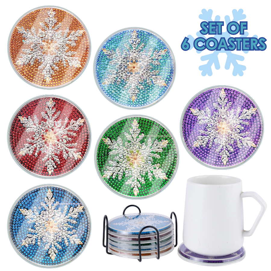 Snowflakes Christmas Crystal Art Coasters Kit