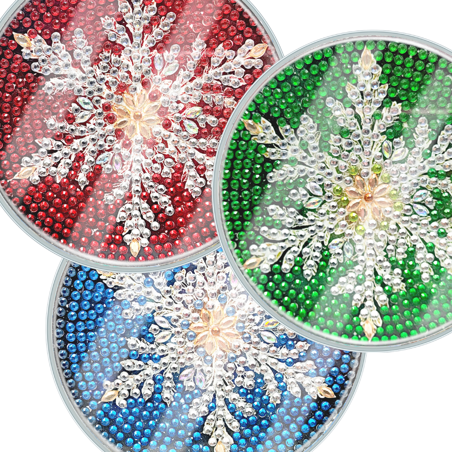 Snowflakes Christmas Crystal Art Coasters Kit