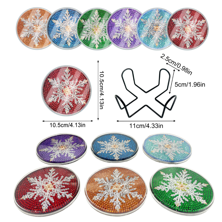 Snowflakes Christmas Crystal Art Coasters Kit