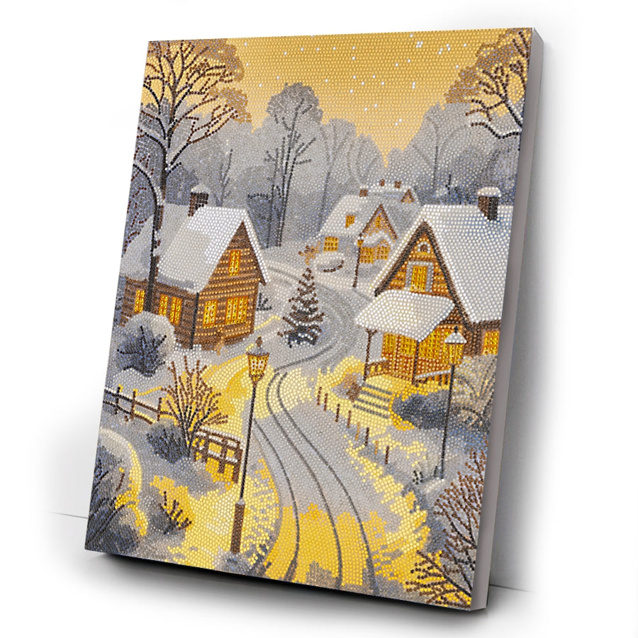 Snowy Lane Crystal Art Canvas Kit 40x50cm