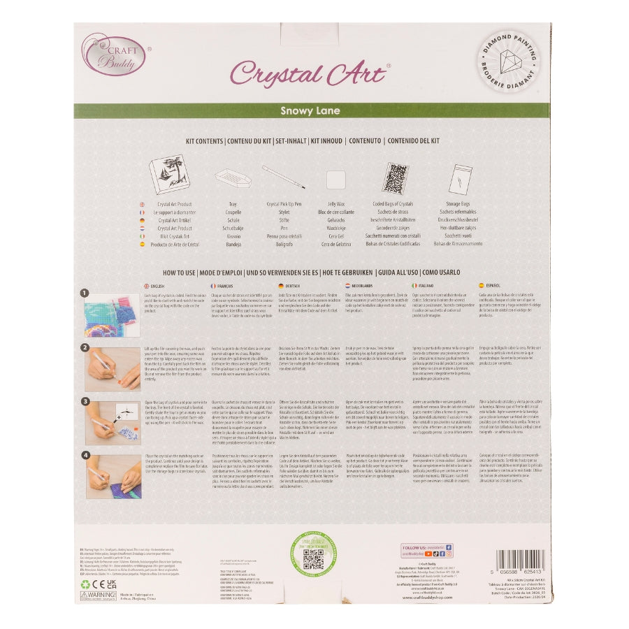 Snowy Lane Crystal Art Canvas Kit 40x50cm