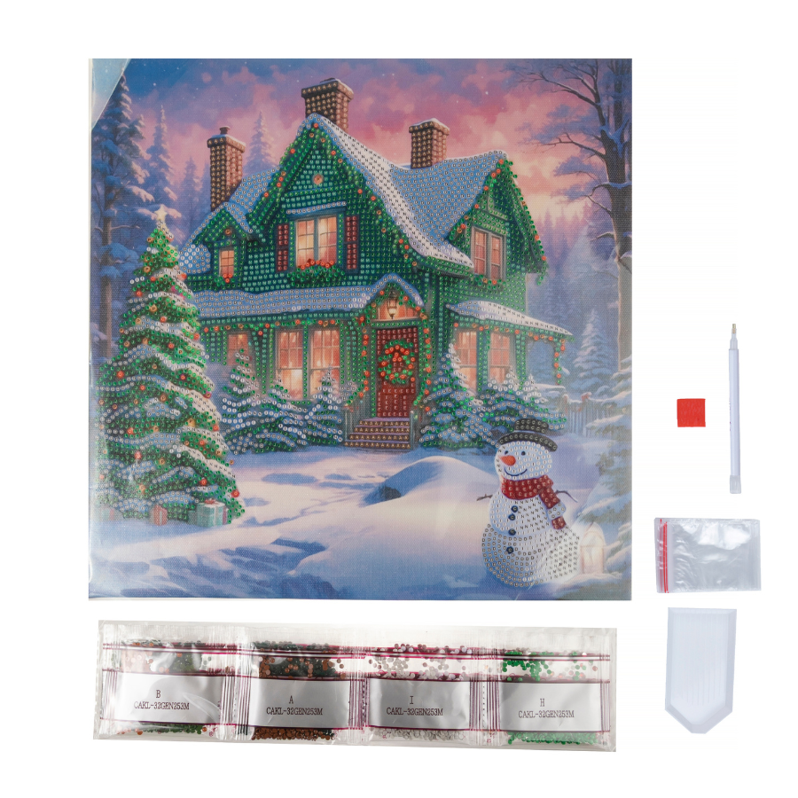 Snowy Paradise Crystal Art Canvas Kit 30x30 5