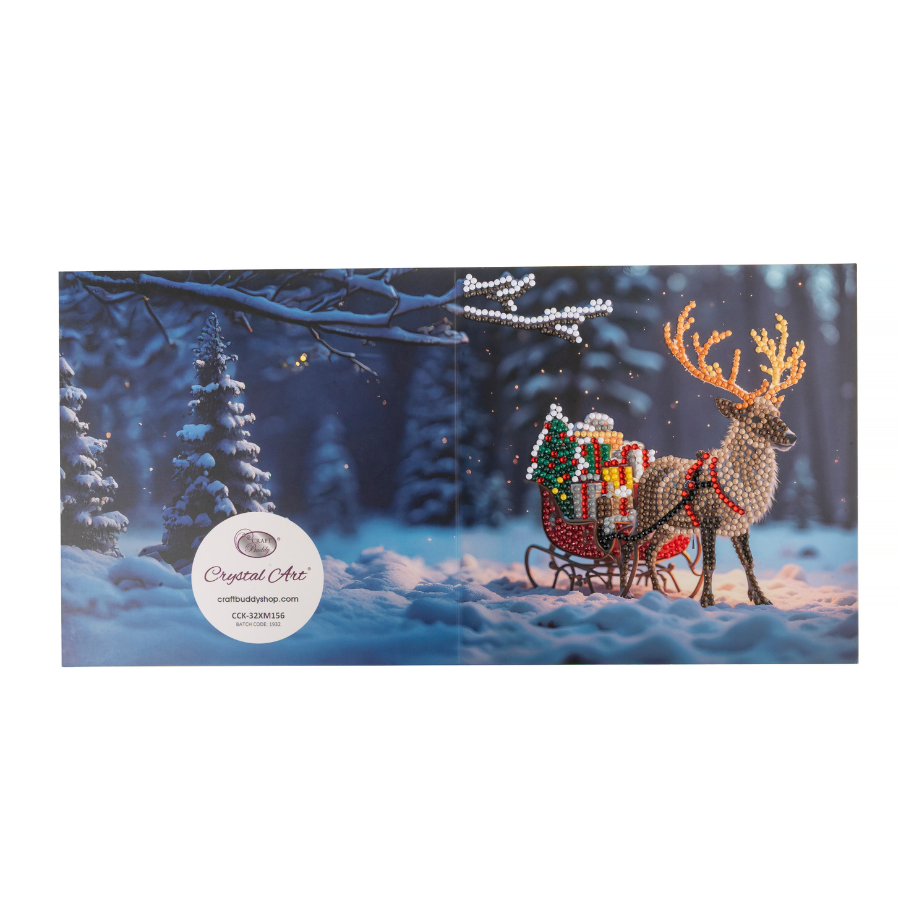 Snowy Sleigh Crystal Art Card 18x18 card