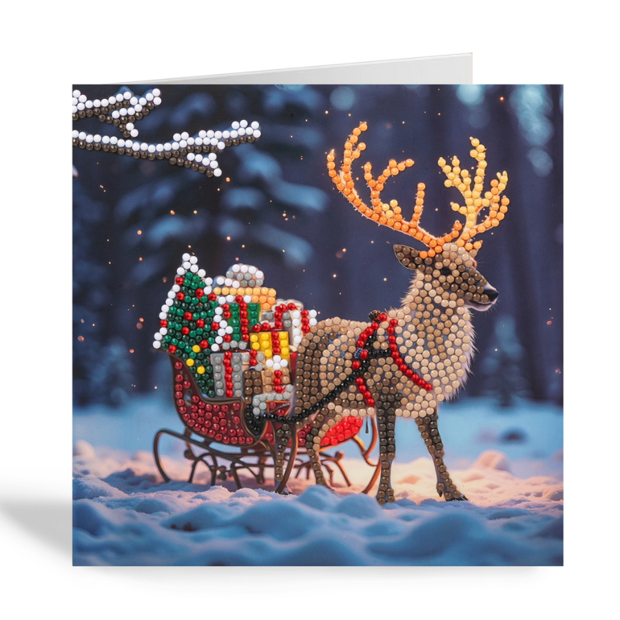 Snowy Sleigh Crystal Art Card 18x18 complete2