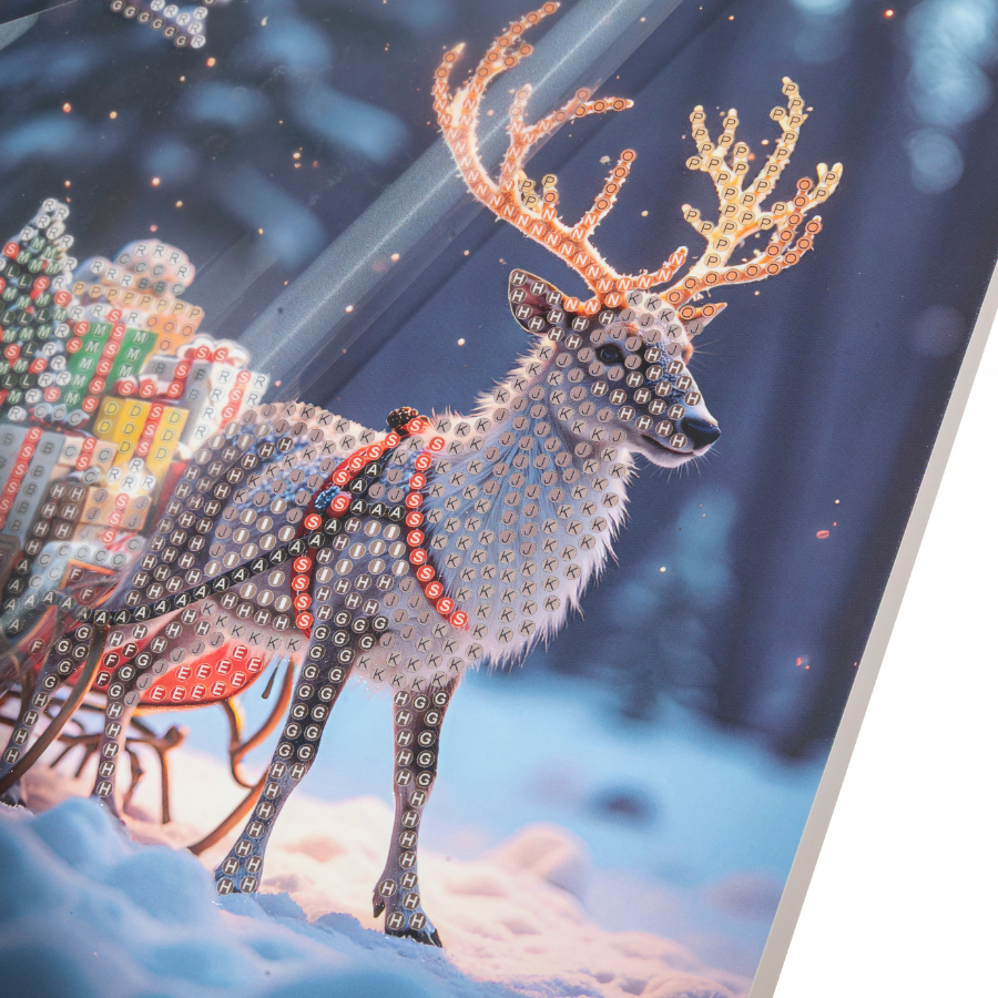 Snowy Sleigh Crystal Art Card 18x18 template