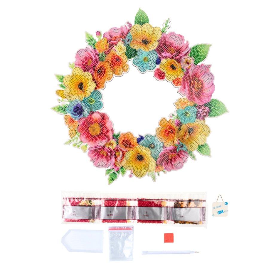 Spring Bright Crystal Art Wreath Kit