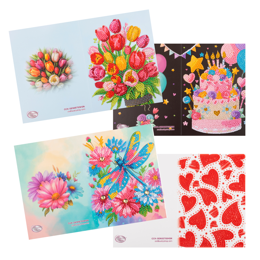 Spring Crystal Art Card Making Kit x 24 Cards
