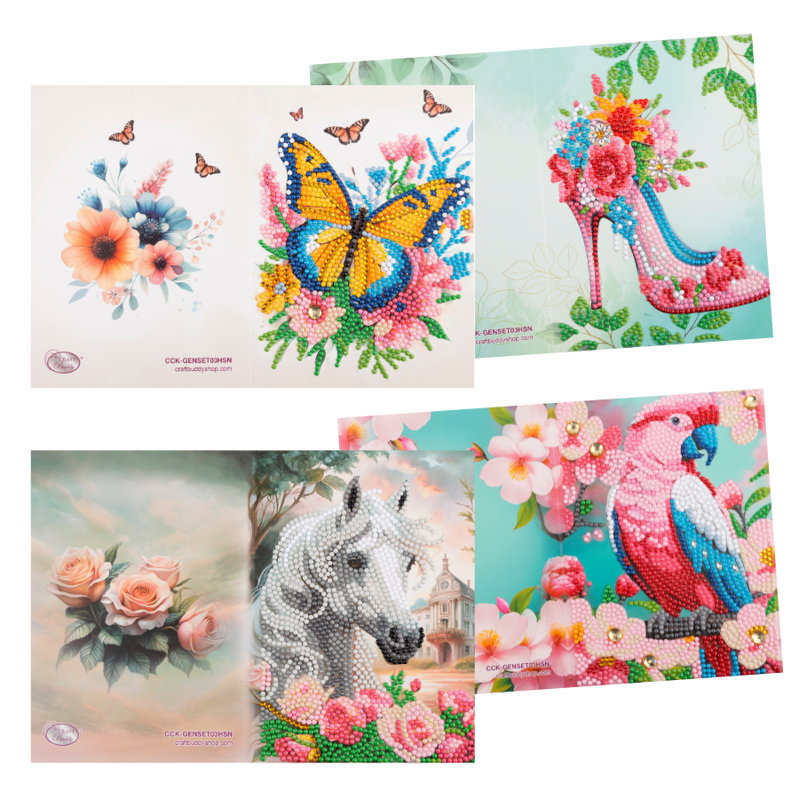 Spring Crystal Art Card Making Kit x 24 Cards