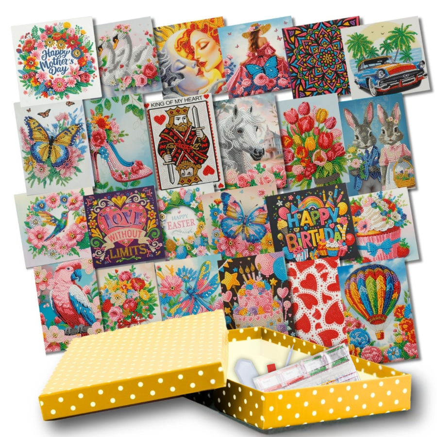 Spring Crystal Art Card Making Kit x 24 Cards