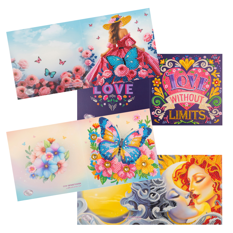 Spring Crystal Art Card Making Kit x 24 Cards