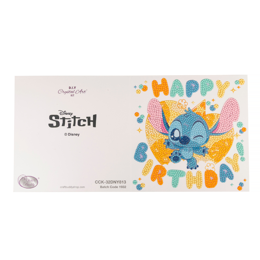 Stitch Birthday Crystal Art Card 18x18 card