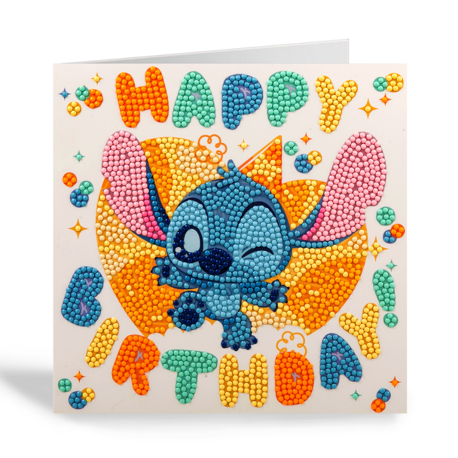 Stitch Birthday Crystal Art Card 18x18 complete2