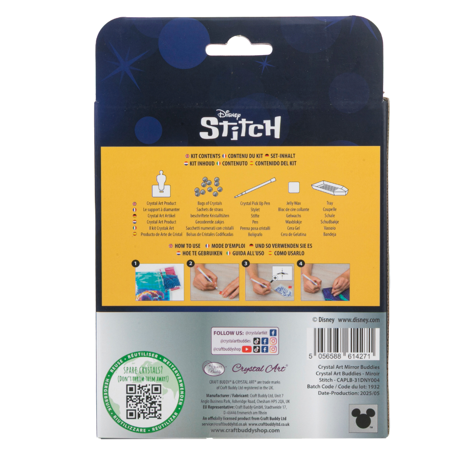 Stitch Crystal Art Mirror Buddies Kit Disney 5