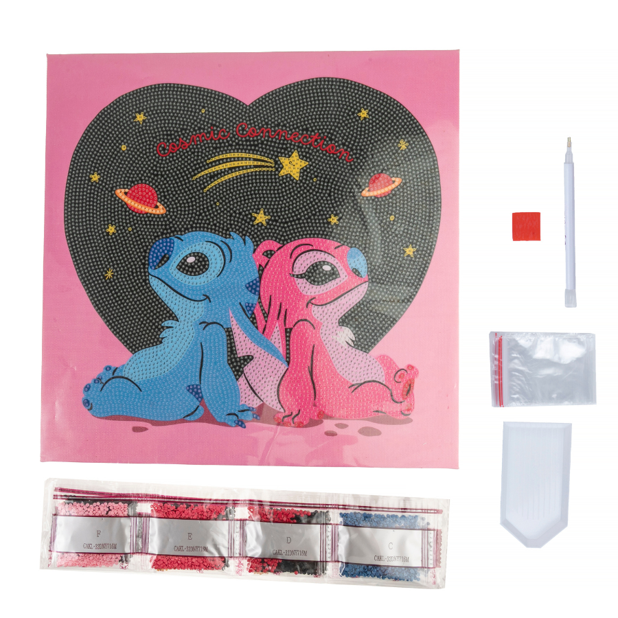 Stitch & Angel Cosmic Connection Crystal Art Canvas Kit 4
