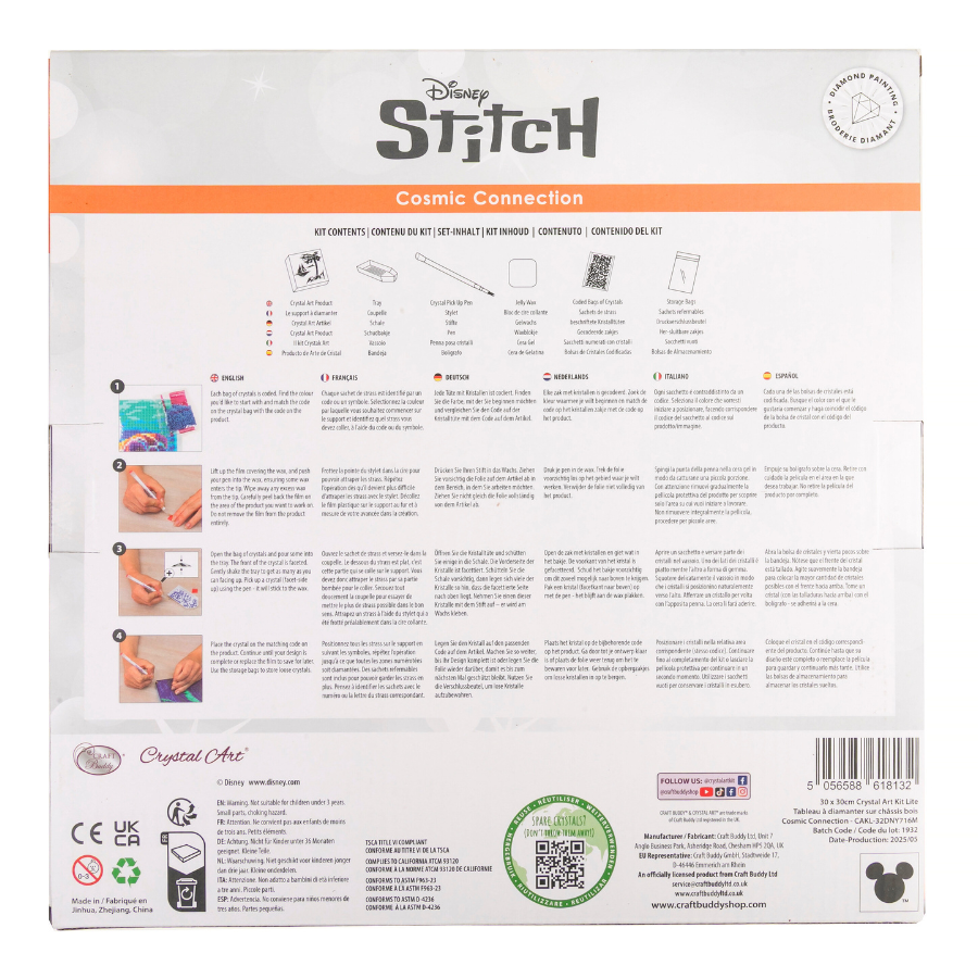 Stitch & Angel Cosmic Connection Crystal Art Canvas Kit 5