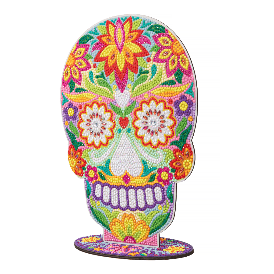 Sugar Skull Crystal Art Wooden Decoration 6